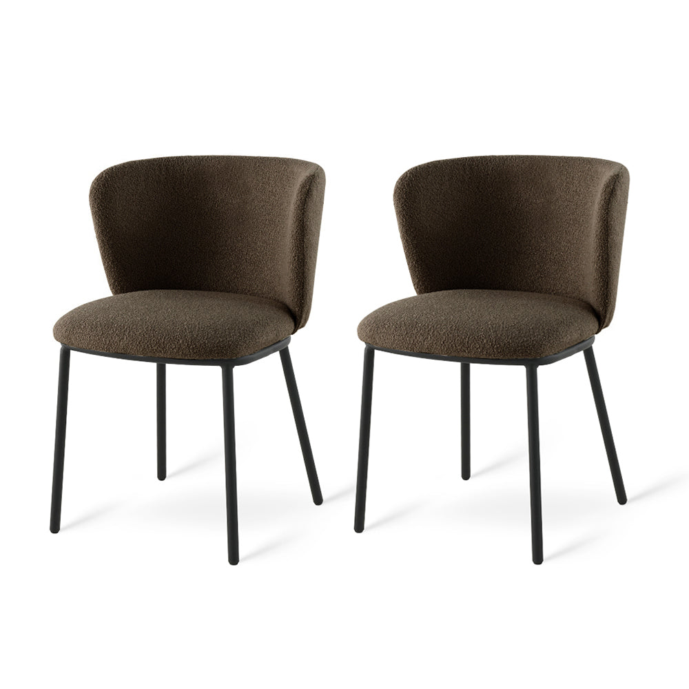 ofcasa, Karin dining chairs, dark brown dining chairs, boucle chair, boucle dining chair, boucle chairs, chairs for sale, comfy chair, cheap dining chairs, dark brown office chair, dark brown dining room chairs, ofcasafurniture, ofcasachairs, ofcasa discount, ofcasa dining chairs, ofcasa uk