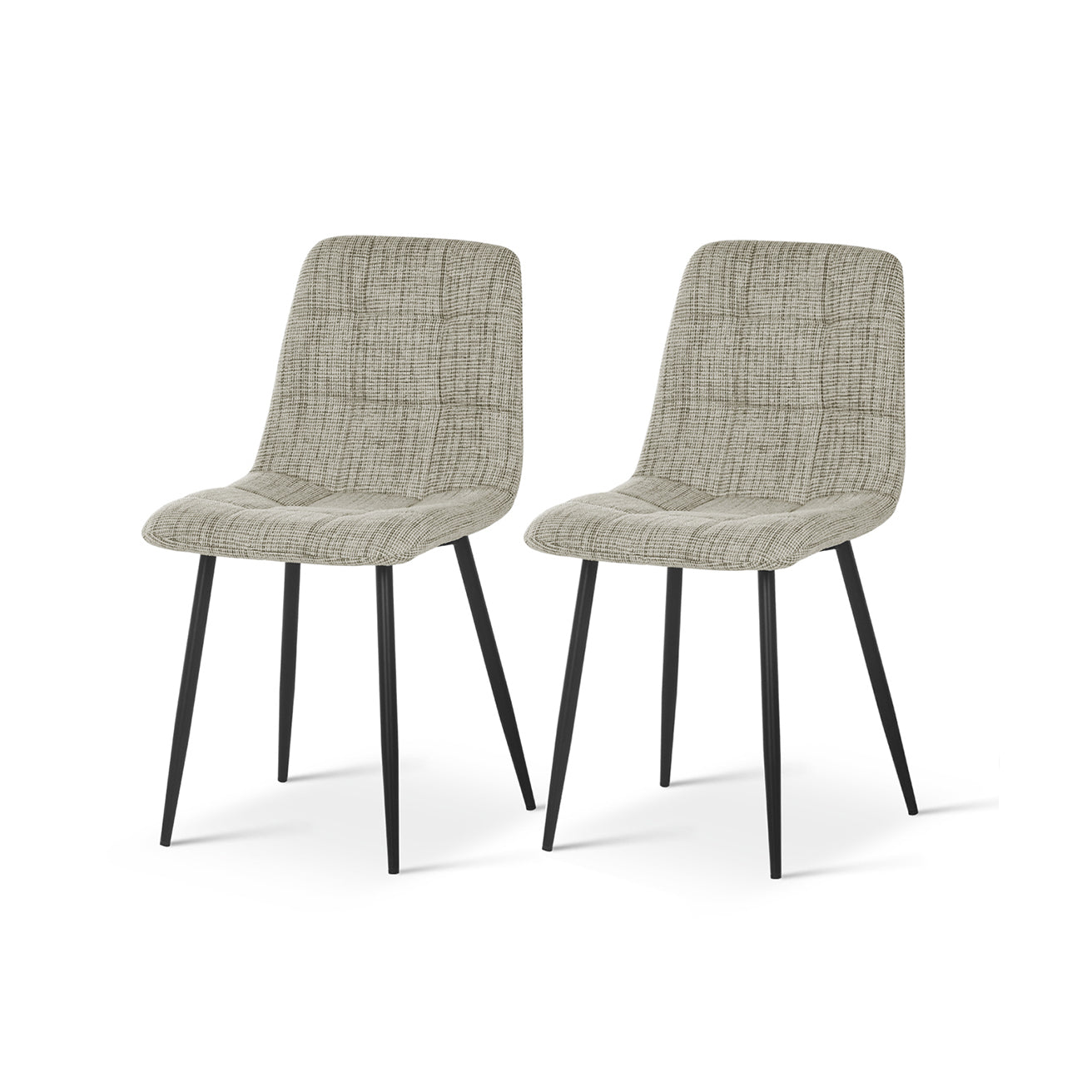 Discover OFCASA Aoife Mixed Colour Linen Dining Chairs (set of 3): durable fabric, square-grid stitching, sturdy metal legs and easy assembly—ideal for modern UK homes.
