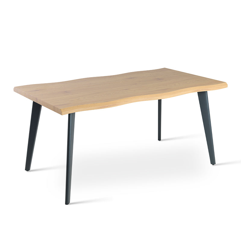 Add instant character to your UK home with the OFCASA Beatrix Dining Table. Featuring a warm wood grain melamine tabletop and sleek black metal legs, perfect for family meals or evening drinks.
