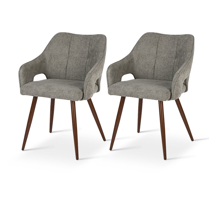 Discover the OFCASA Sage Dining Chairs: soft linen upholstery, wood effect walnut metal legs, and cozy armrests—perfect for stylish, durable UK dining settings.
