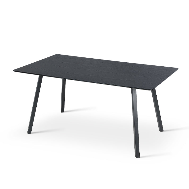 Dine in style with the OFCASA Sloane Rectangular Dining Table, featuring a black marble patterned melamine top and X crossed metal legs in a sleek 160 cm design.
