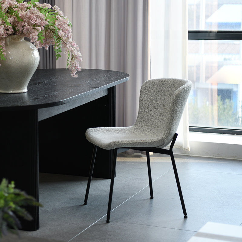 ofcasa, Leila dining chairs, light grey dining chairs, boucle chair, boucle dining chair, boucle chairs, chairs for sale, comfy chair, cheap dining chairs, light grey office chair, light grey dining room chairs, ofcasafurniture, ofcasachairs, ofcasa discount, ofcasa dining chairs, ofcasa uk