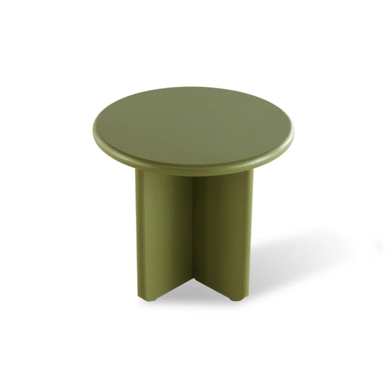 Aine Chelsea Round Matte Coffee Table Set [Green & Beige]