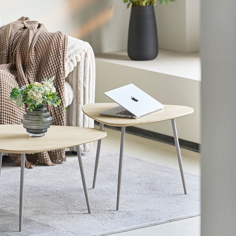 Piper Coffee Table Set [Travertine Stone] [Beige] [White]