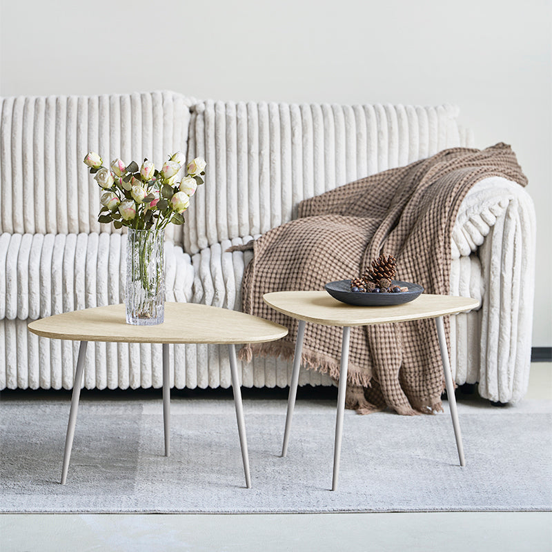 Piper Coffee Table Set [Travertine Stone] [Beige] [White]