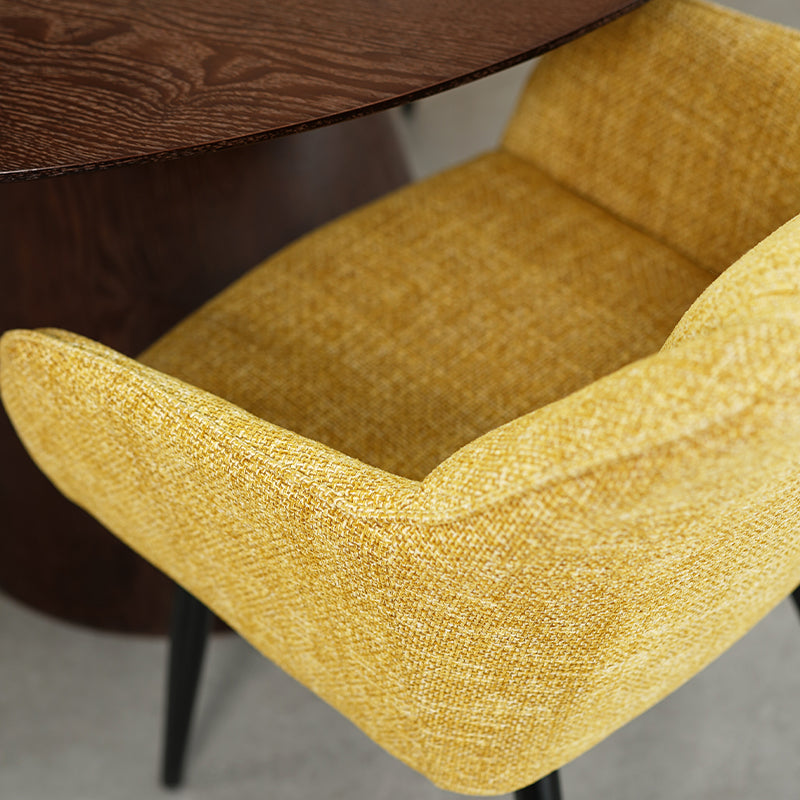 Mustard fabric dining online chairs