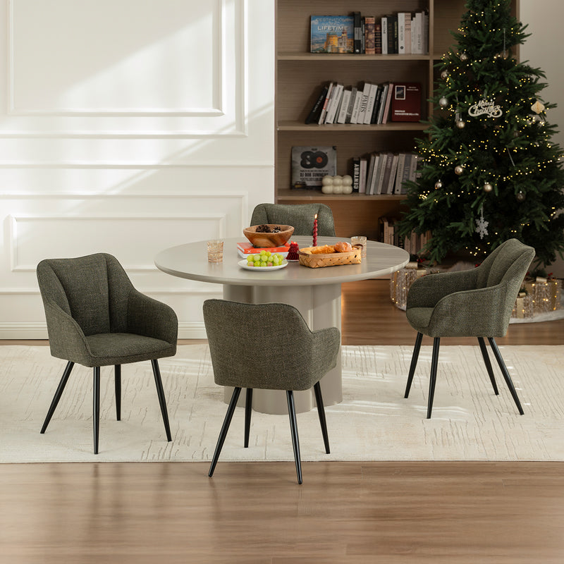 Sienna Garden Dining Chairs [Set of 2] [Linen Fabric]