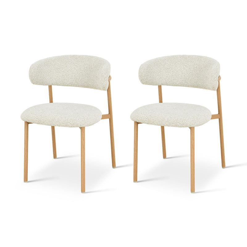 Zahra S Dining Chairs [Set of 2] [Linen Texture Fabric] [⌀ 2.5 cm]