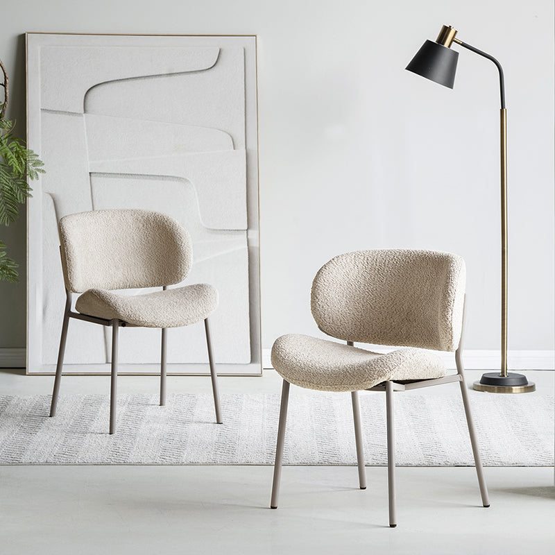 OFCASA Hadley Boucle Dining Chairs | Wide-Back Comfort