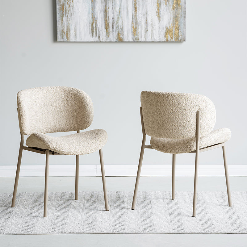 Hadley Dining Chairs [Set of 2] [Beige] [Boucle Fabric]