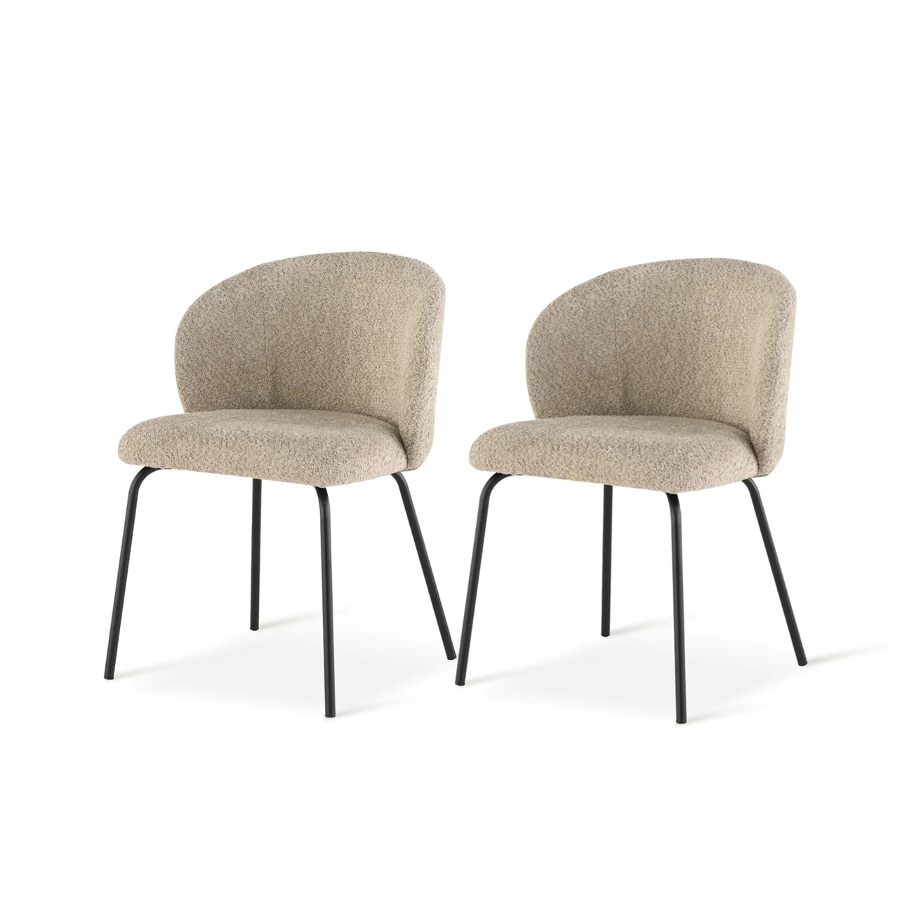 Yasin Dining Chairs [Set of 2] [Boucle Fabric]
