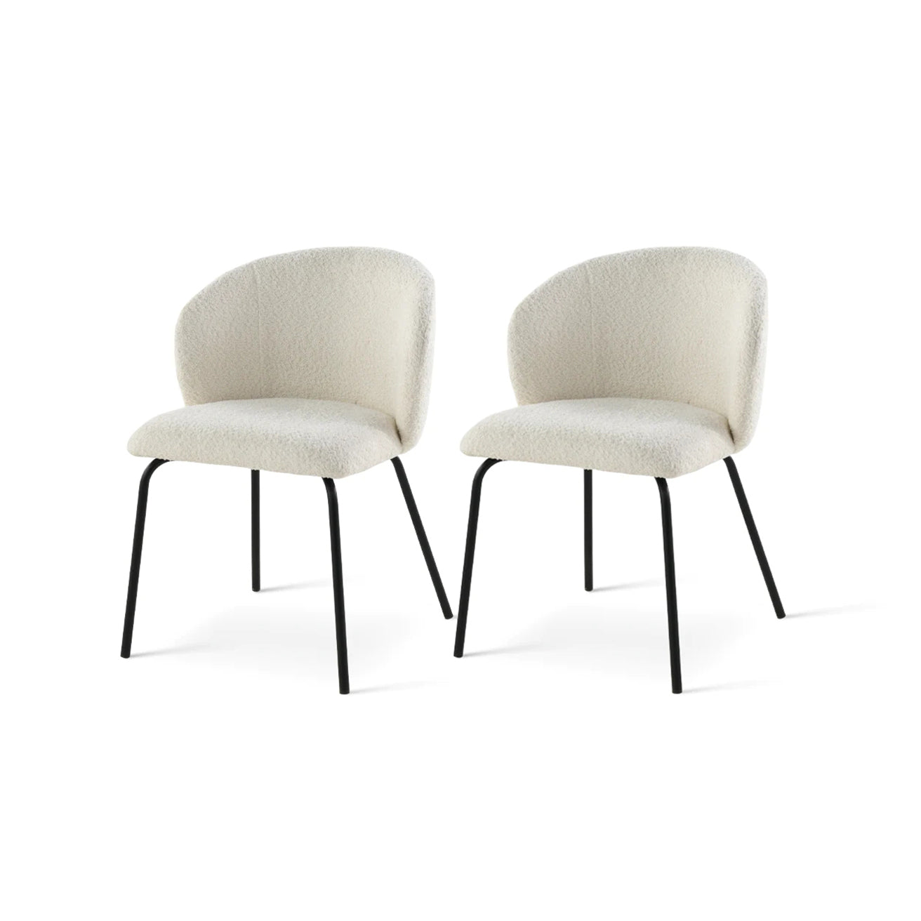 Yasin Dining Chairs [Set of 2] [Boucle Fabric]