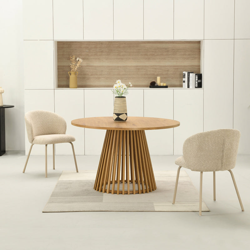 Veronica Round Dining Table & 4 Yasin Dining Chairs [Dining Set]