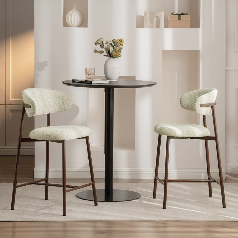 Zahra S Bar Stools [Set of 2] [Linen Texture Fabric] [65 cm]