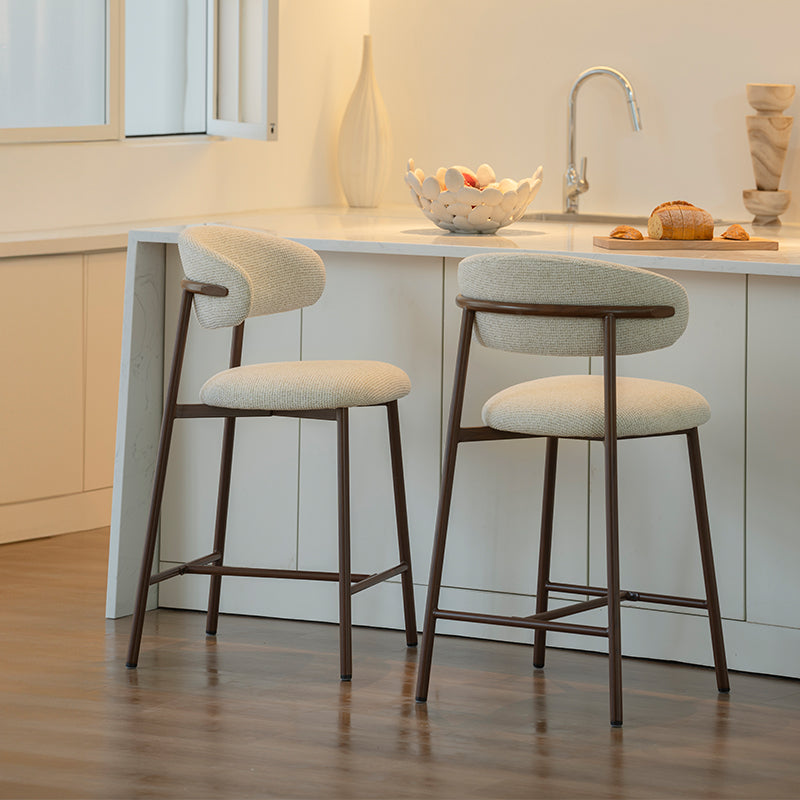 Zahra S Bar Stools [Set of 2] [Linen Texture Fabric] [65 cm]
