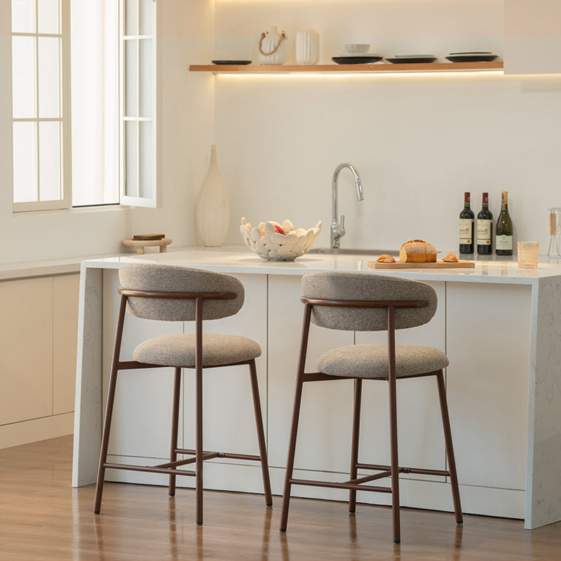 Zahra S Bar Stools [Set of 2] [Linen Texture Fabric] [65 cm]