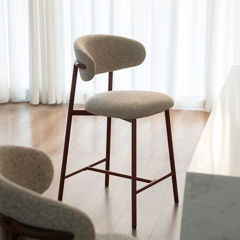 Zahra S Bar Stools [Set of 2] [Linen Texture Fabric] [65 cm]