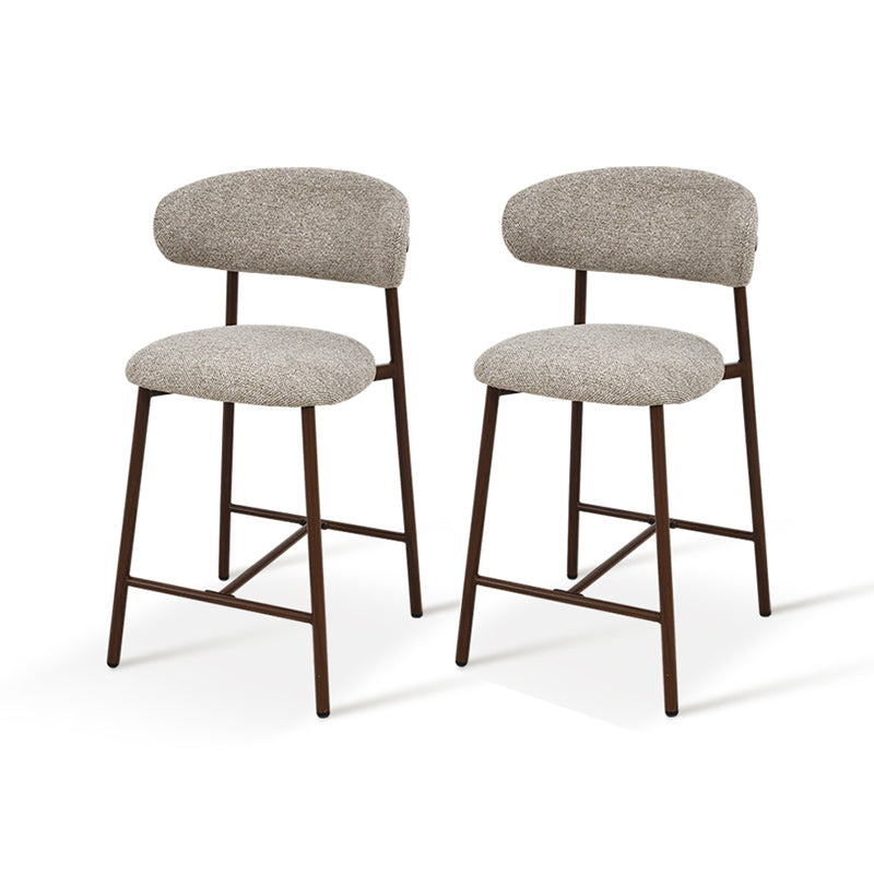 Zahra S Bar Stools [Set of 2] [Linen Texture Fabric] [65 cm]
