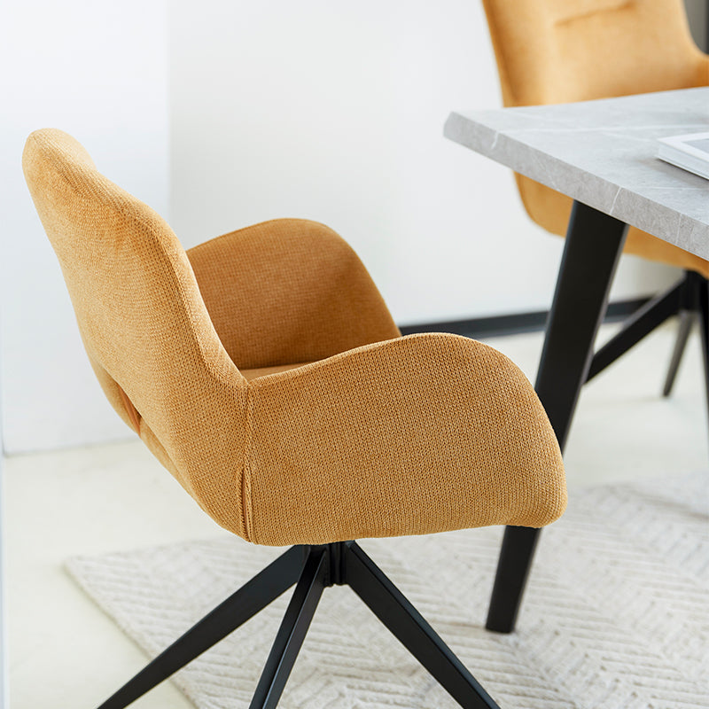 Freya Swivel Dining Chairs [Set of 2] [Linen Fabric]