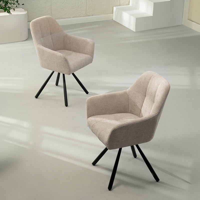 Brigid Swivel Dining Chairs [Set of 2] [Linen Fabric]