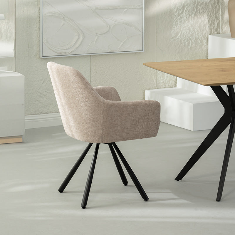 Brigid Swivel Dining Chairs [Set of 2] [Linen Fabric]