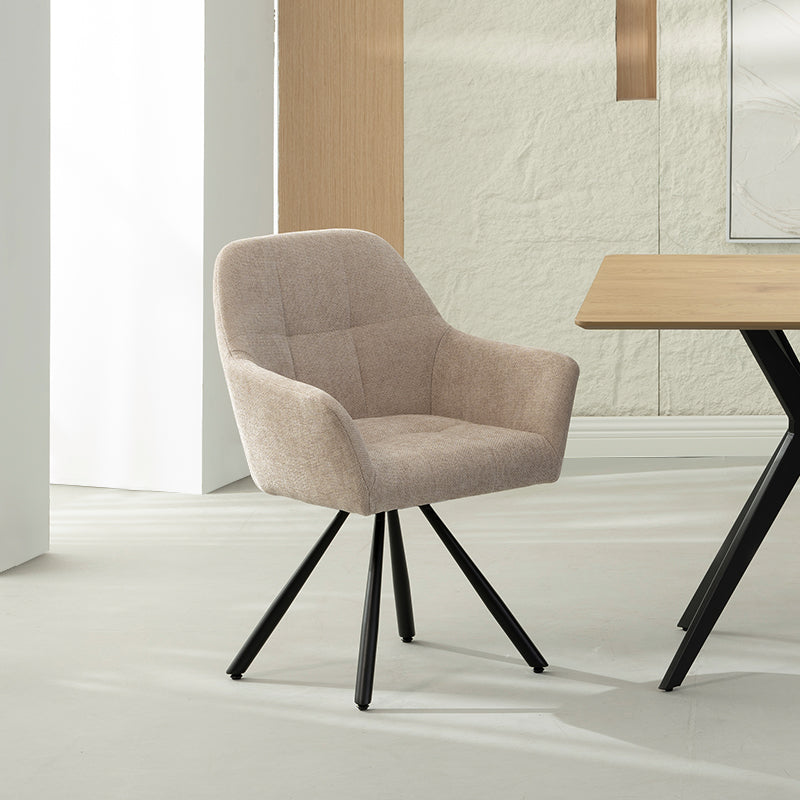 Brigid Swivel Dining Chairs [Set of 2] [Linen Fabric]