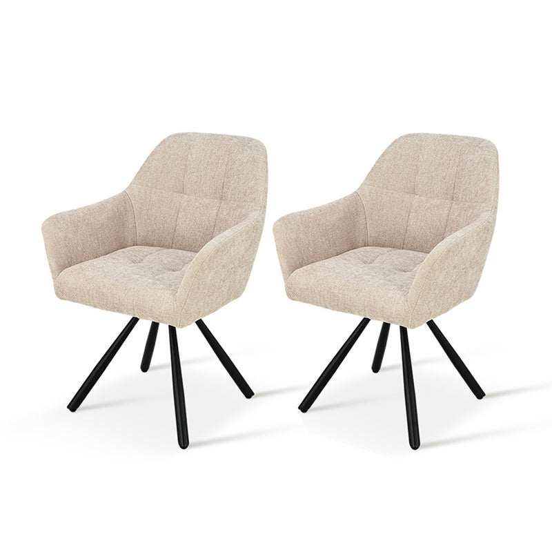 Brigid Swivel Dining Chairs [Set of 2] [Linen Fabric]