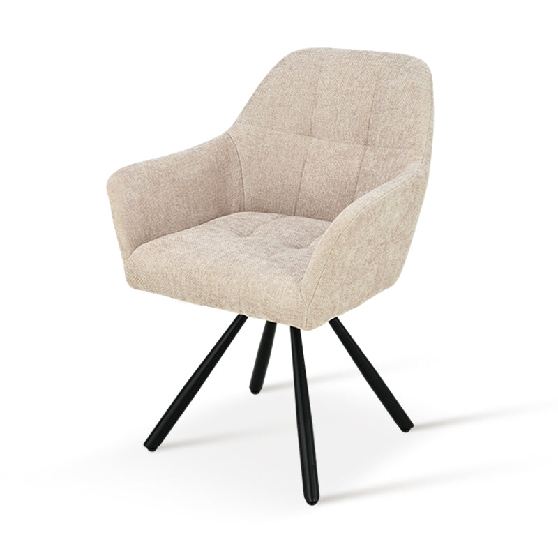 Brigid Swivel Dining Chairs [Set of 2] [Linen Fabric]
