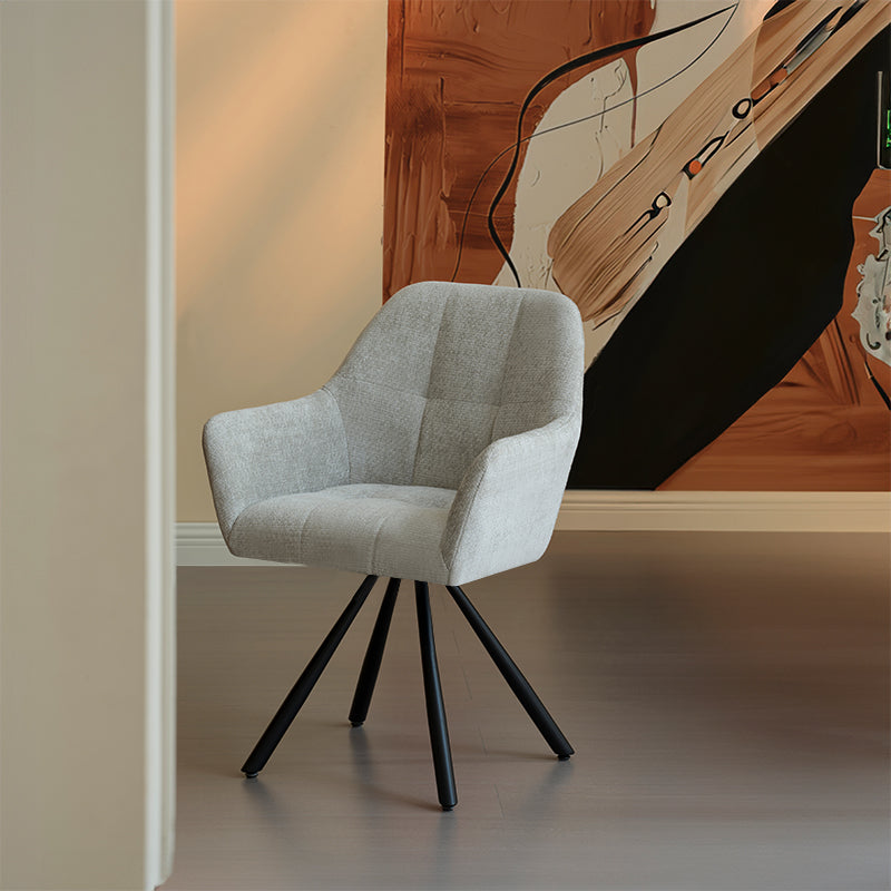 Brigid Swivel Dining Chairs [Set of 2] [Linen Fabric]