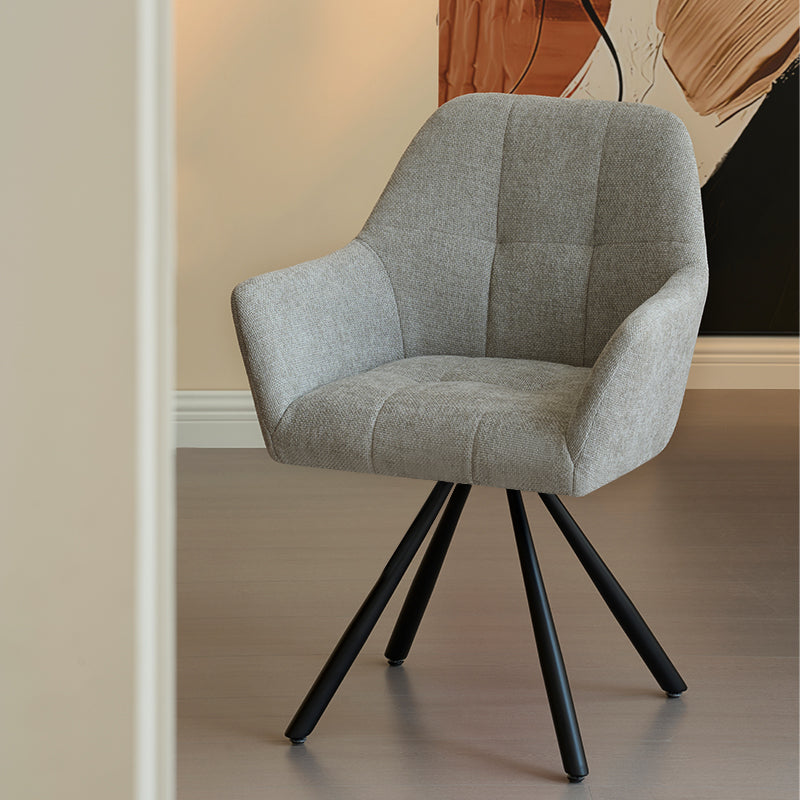 Brigid Swivel Dining Chairs [Set of 2] [Linen Fabric]