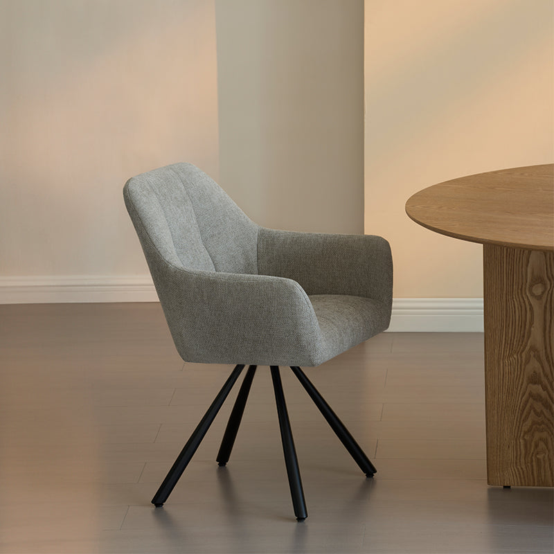 Brigid Swivel Dining Chairs [Set of 2] [Linen Fabric]