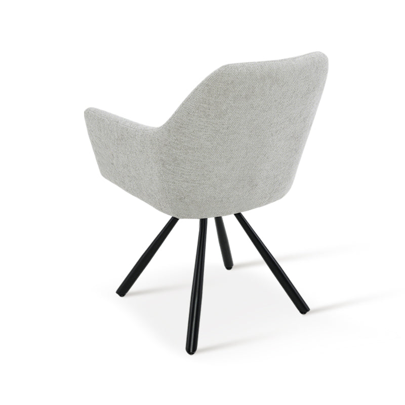 Brigid Swivel Dining Chairs [Set of 2] [Linen Fabric]