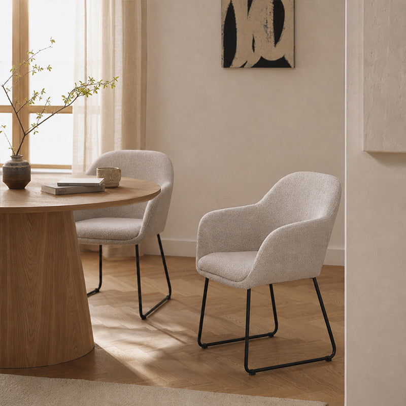 Neve Dining Chairs [Set of 2] [Boucle]