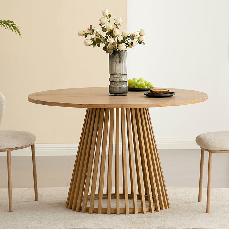 Veronica Round Dining Table & 4 Karin Dining Chairs [Dining set]
