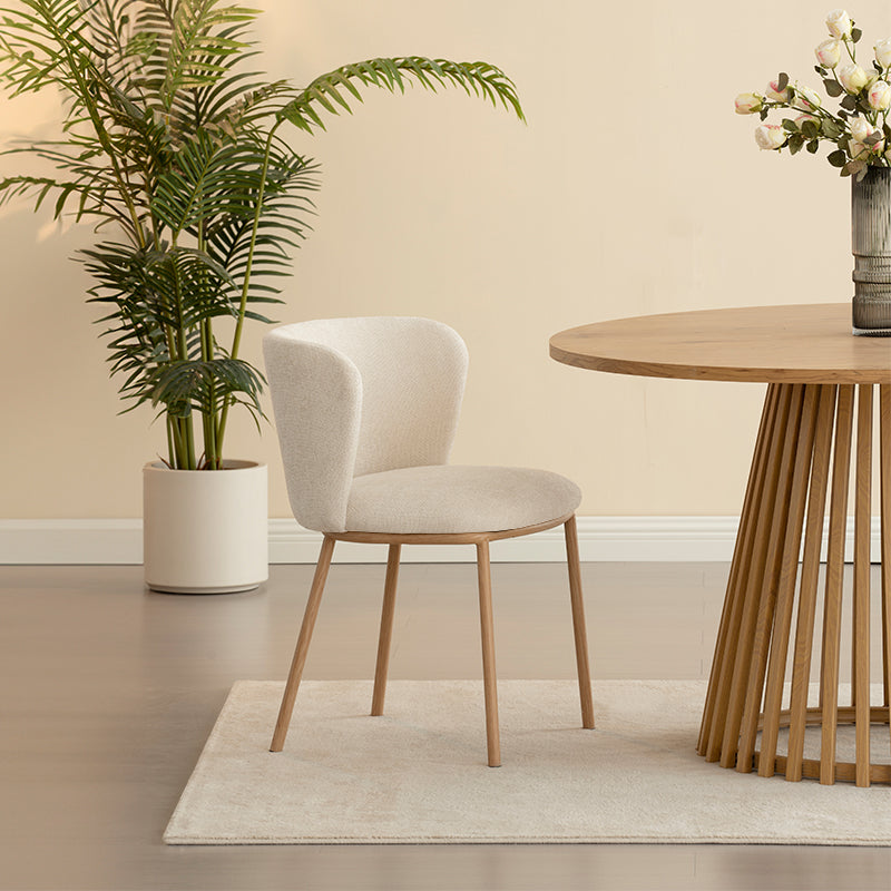 Veronica Round Dining Table & 4 Karin Dining Chairs [Dining set]