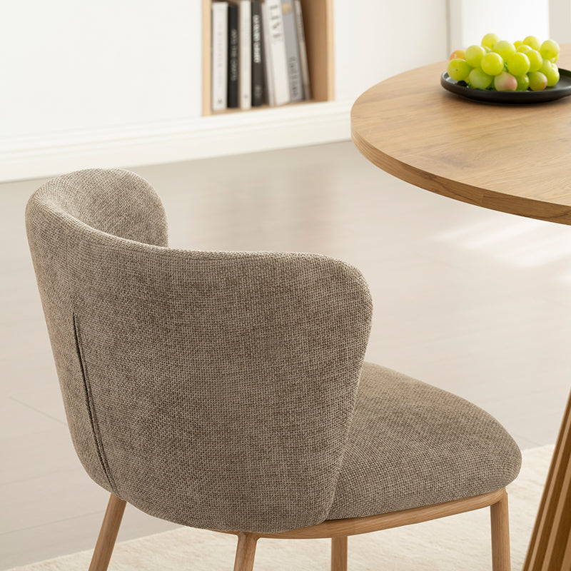 Veronica Round Dining Table & 4 Karin Dining Chairs [Dining set]