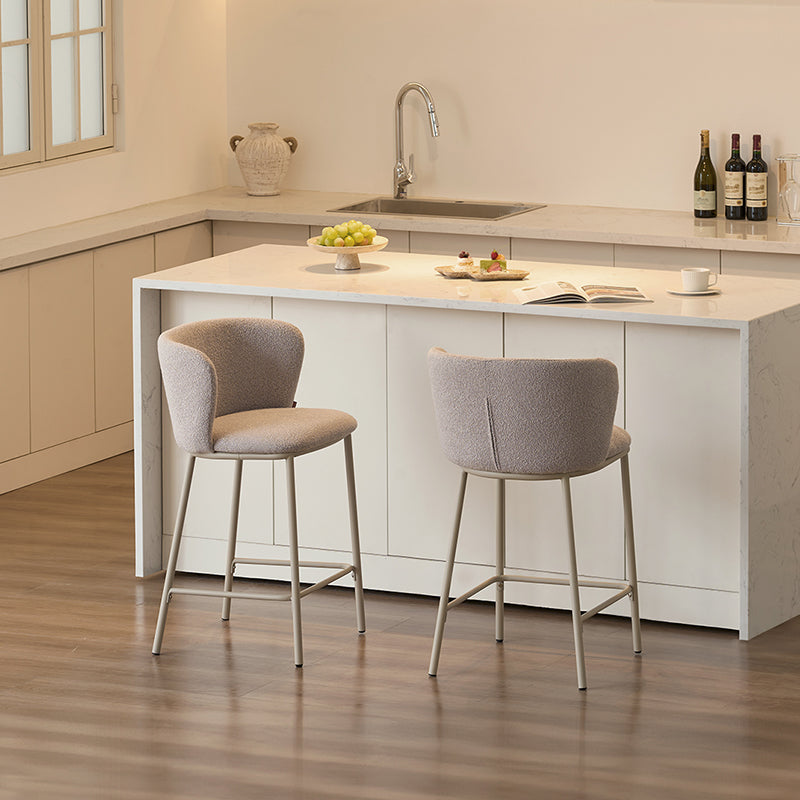 Karin Bar Stools [Set of 2] [Boucle Fabric] [65 cm]