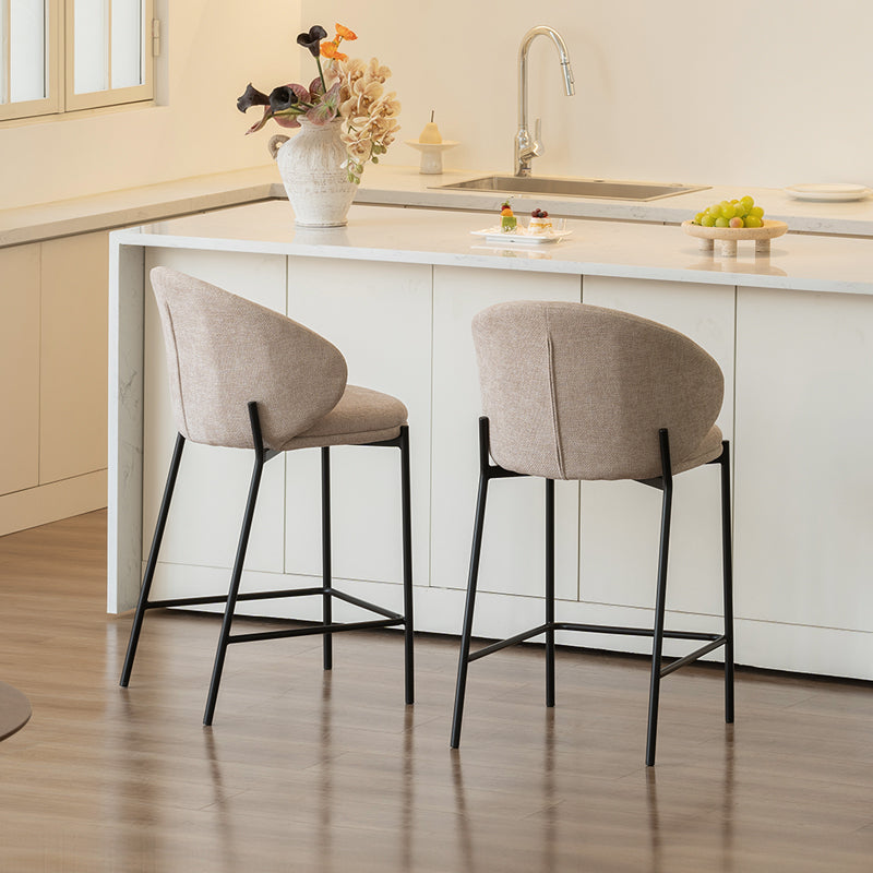 Bard Bar Stools [Set of 2] [Linen Texture Fabric] [65 cm]