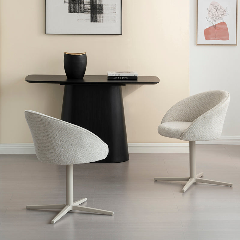 Paislee Swivel Dining Chairs [Set of 2] [Linen Fabric]