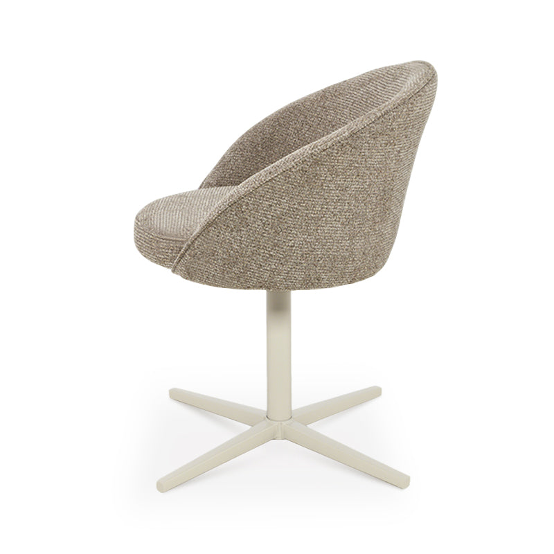 Paislee Swivel Dining Chairs [Set of 2] [Linen Fabric]