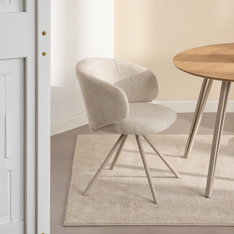 Paislee Swivel Dining Chairs [Set of 2] [Linen Fabric]
