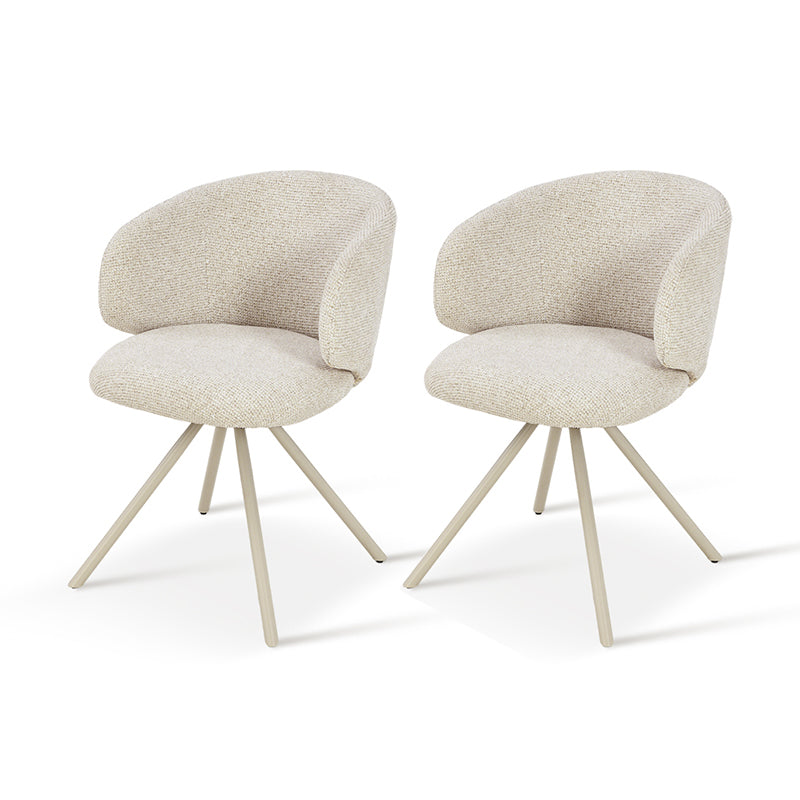 Paislee Swivel Dining Chairs [Set of 2] [Linen Fabric]