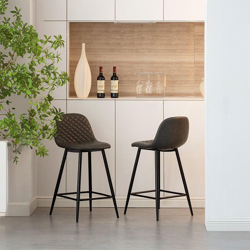 Jarvis Diamond Bar Stools [Set of 2] [Pu Leather][65 cm] [75 cm]
