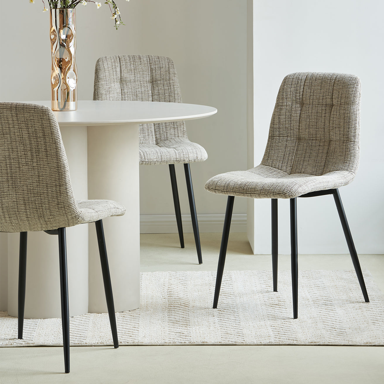 Aoife Dining Chairs [Set of 2] [Linen Fabric]