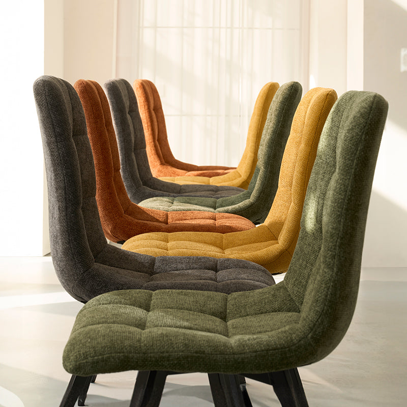 Aoife Sleek Dining Chairs [Set of 2] [Linen Texture Fabric]