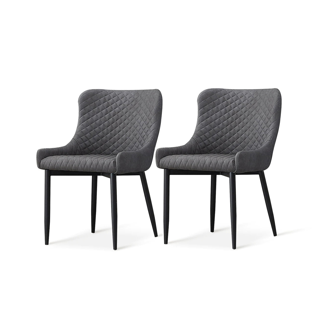 Kyle Dining Chairs [Set of 2] [Pu Leather] [Velvet]