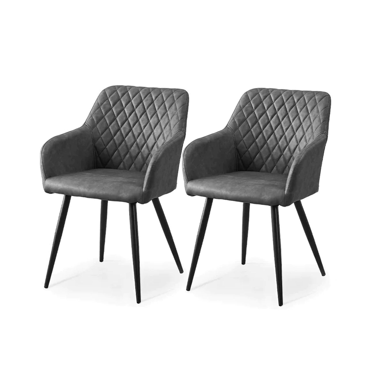 Frazer Diamond Dining Chairs [Set of 2] [Faux Leather]