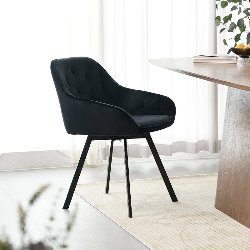 Sloane Rectangular Dining Table & 4 Keaton Swivel Dining Chairs [Dining Set]
