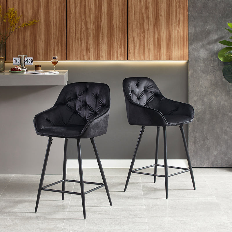 Keaton Bar Stools [Set of 2] [Velvet] [65 cm]