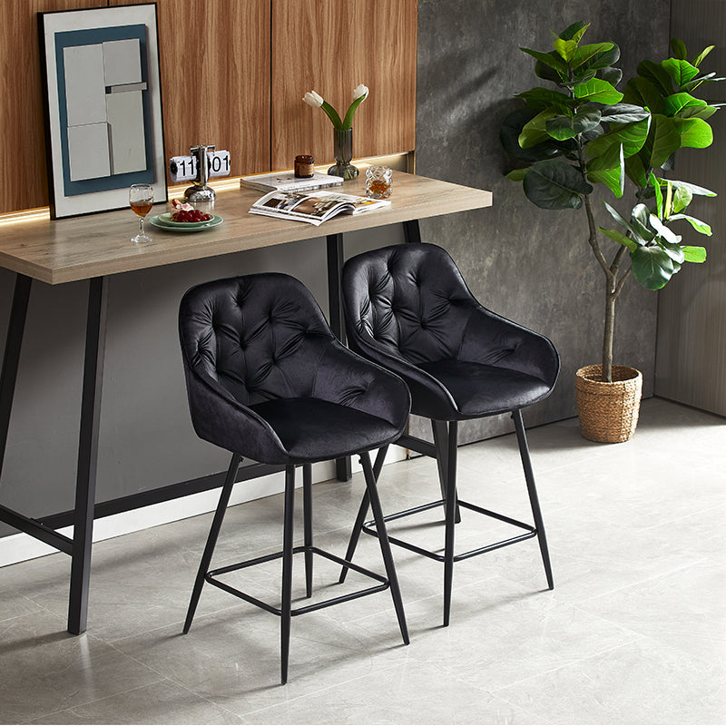 Keaton Bar Stools [Set of 2] [Velvet] [65 cm]